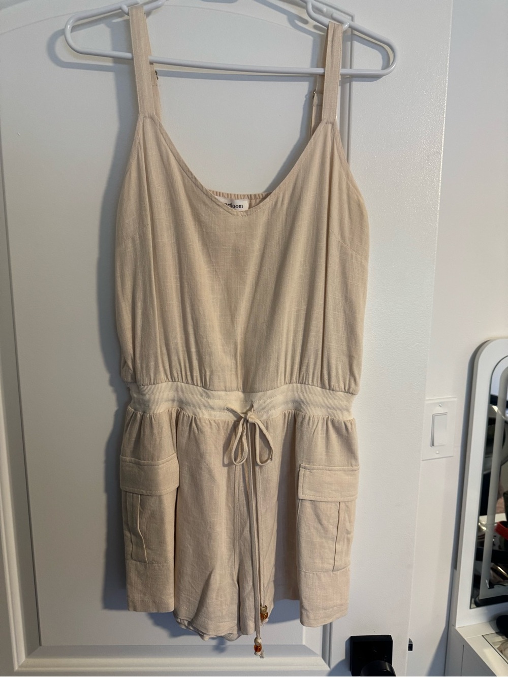 Heartloom Cream Drawstring ' One-Piece Romper
